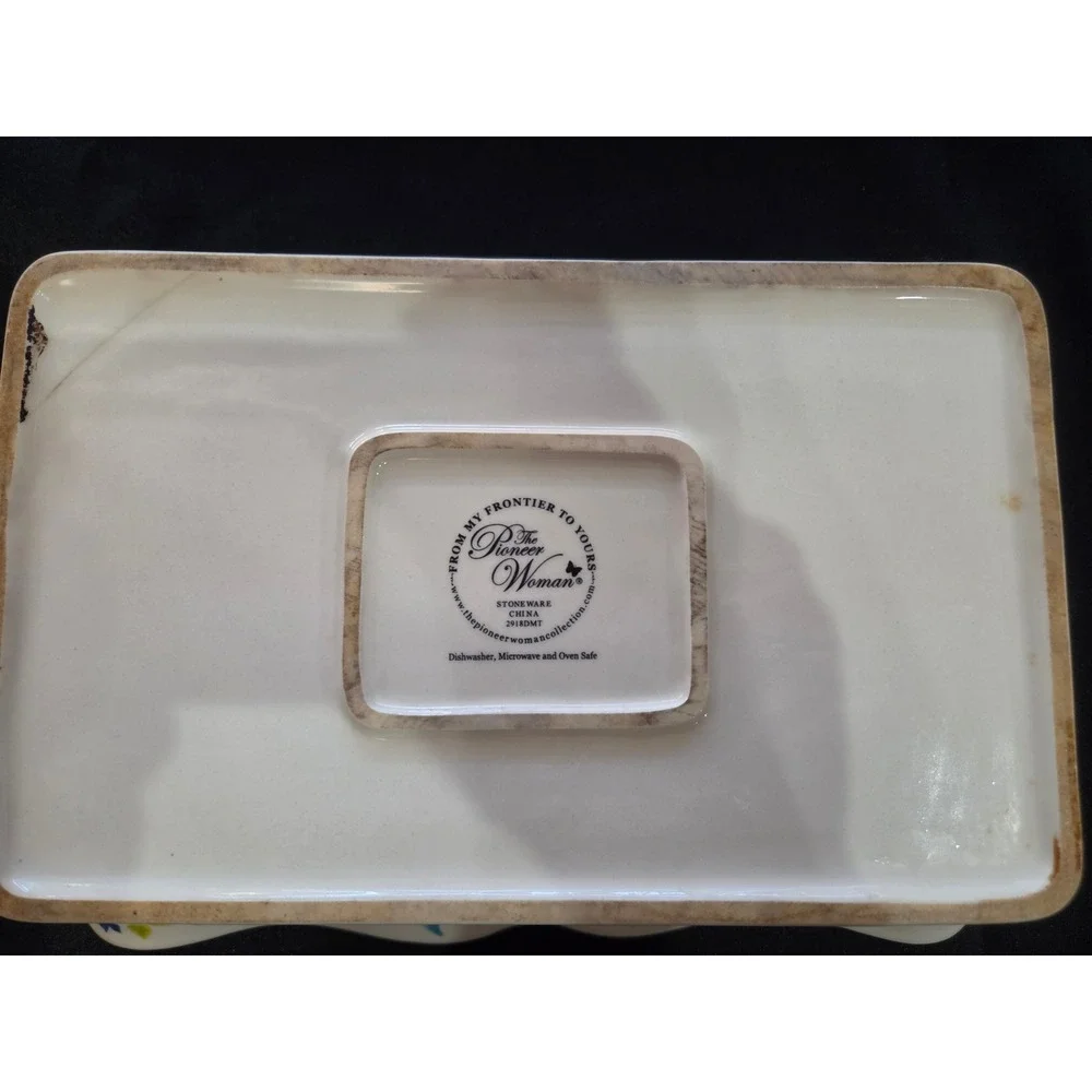 Pioneer Woman Breezy Blossom Rectangular Stoneware Baking Dish Floral 2918DMT